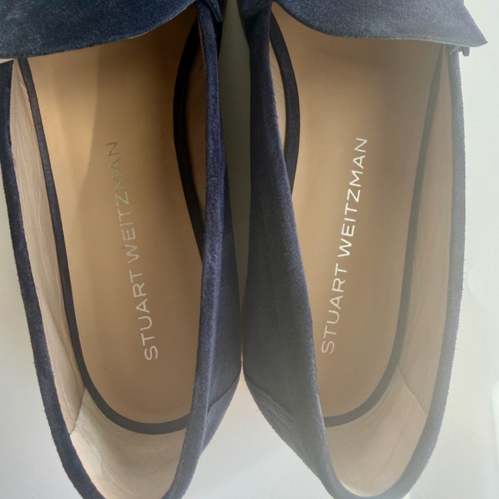 Stuart Weitzman Blake Suede Slip-On Loafers Dark Size 9 NWOT - Picture 5 of 16
